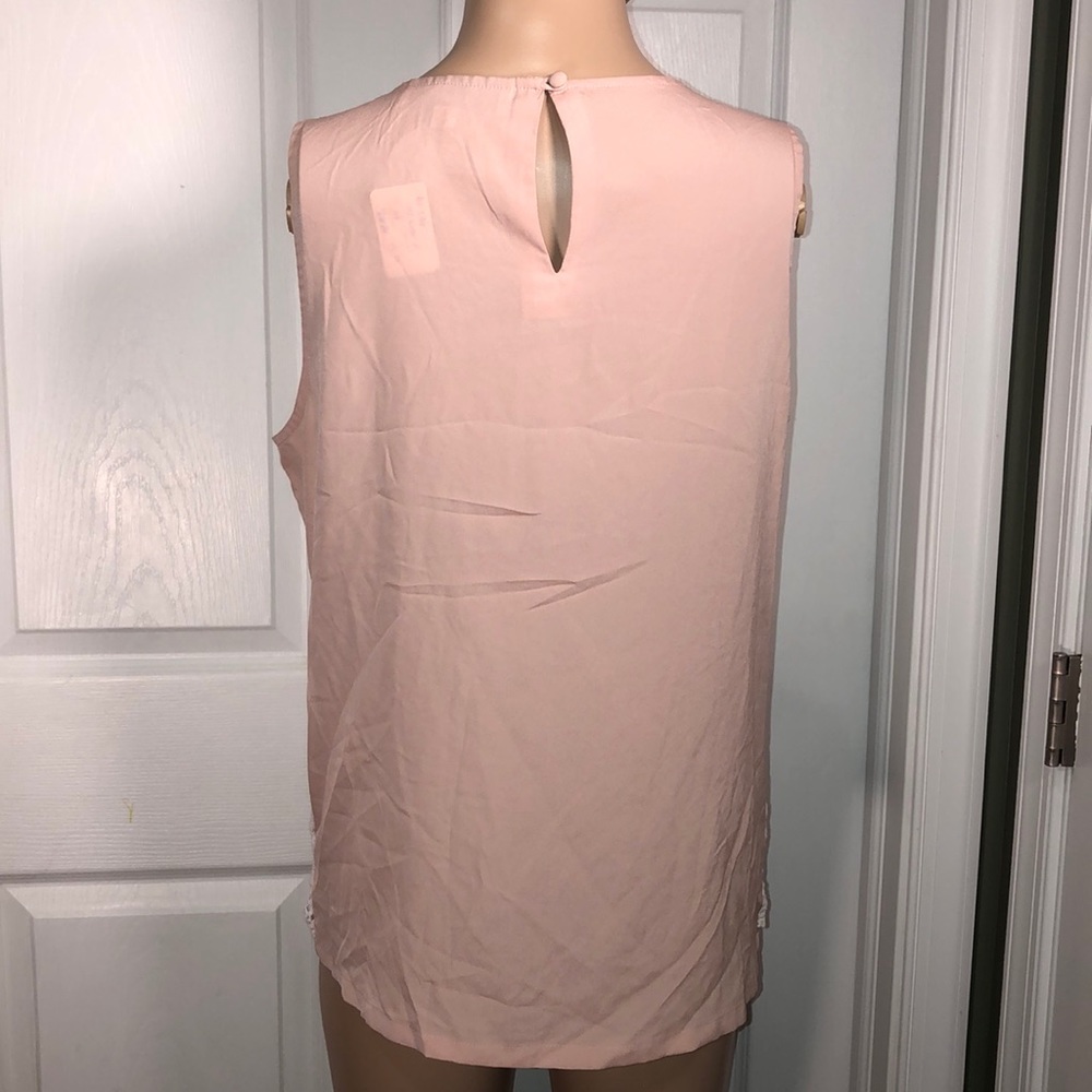 Ann Taylor LOFT Tan & White Top M - Picture 4 of 6